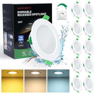 Subzonal-Spot Encastr&eacute; Led Dimmable,230v 7w 600lm Spot De Plafond Led,Ip44 Lumi&egrave;res Encastr&eacute;es Pour Chambre &Agrave; Coucher Salle De Bain Cuisine,3000k/4000k/6000k,&Oslash;&iquest;67-80mm,Lot De 10 - Neuf