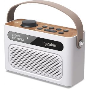 M60 Radio Numérique Portable Dab/Dab + Fm/Haut-Parleur Sans Fil Portable Avec Bluetooth/Son Stéréo/Deux Haut-Parleurs/Double Réveil/Subwoofer/Batterie Rechargeable/Beau Design (White) - Neuf