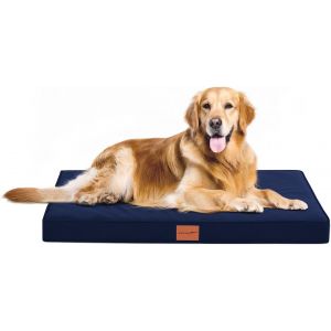 Panier Chien Grande Taille, Coussin Chien Orthopedique Et Dehoussable, Lit Pour Chien Lavable, Fond Antid&eacute;rapant Matelas Chien, 91 X 69 X 7.6 Cm, Bleu Marine - Neuf