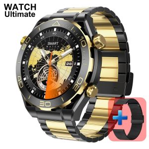 Nouvelle Montre Intelligente Ultime Hommes 460Mah Batterie Ext&eacute;rieure Smartwatch Gps Tracker Fr&eacute;quence Cardiaque Contr&ocirc;le Des Gestes Sport Smartwatch.Black Mesh Belt.Gps Tracker - Neuf