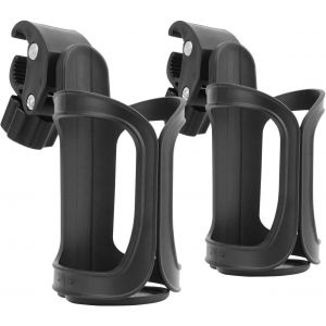 Porte-Gobelet Universel 360&deg; Sans Vis Pour Poussette, V&eacute;lo De Montagne, Fauteuil Roulant - Support Durable En Abs Et M&eacute;tal - Dimensions 19.2 X 7.9 X 7.4 Cm - Lot De 2 - Neuf