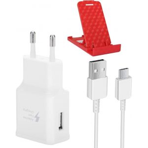 LORANKA-Chargeur USB 15W Rapide avec c&acirc;ble USB - C 1,5m et Support pour Smartphone pour Samsung Galaxy S20 S10 S9 S8 et Autres mod&egrave;les Android - Neuf