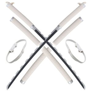 Demon Slayer Lot 2 Katanas en Bois Inosuke Hashibira Epee Kimetsu No Yaiba Sabre Inosuke Katana + Ceinturon Blanc Porte Epee Ceinture Swordspirit - Neuf