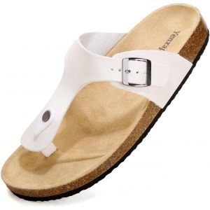 Kalanka-Tongs Mode Femme Homme Confortable Claquette Cuir Chaussure En Liège Été - Neuf