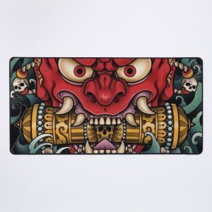 Grand Tapis de Souris Gaming pour Bureau Masque Oni, culture japonaise, art, M ByTe 75x40cm Antidérapante Clavie - Neuf