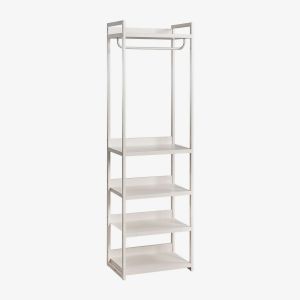 Armoire ouverte avec &eacute;tag&egrave;res en fer Velunis Blanc Gardenia - Neuf