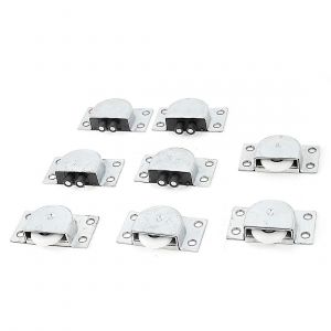 4 paires de roulettes m&eacute;talliques pour portes coulissantes de placard/penderie - Neuf