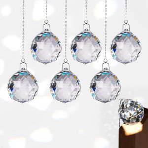 MEVRONISSHOP-6 pi&egrave;ces 40mm Attrape-Soleil Cristal, Prisme Cristal Suncatcher &agrave; Suspendre, D&eacute;coration Spirituelle pour No&euml;l, F&ecirc;te des M&egrave;res, Saint-Valentin et Tout Lieu - Neuf