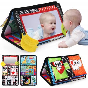 TDRFL-Jouet Bebe 0-3 Mois,Miroir Bebe Éveil Montessori 0-6 Mois,Livre Tissu Bébé Noir Et Blanc Jouets Sensoriels Pour Enfants Jeux D'Eveil Bébé Cadeau Pour Naissance Fille Garcon 0 3 6 12 Mois - Neuf