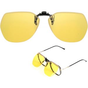 Kathlelxh-Clip Lunettes De Nuit ¿ Vision Nocturne Anti-Éblouissement Pour Conduite ¿ Lunettes Conduite De Nuit, Surlunettes Soleil ¿ Verres Polarisés Jaunes Ultra-Légers Pour Hommes Et Femme[H492] - Neuf