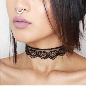 Kal-Collier Ras De Cou Dentelle Gothique Tatouage Ras De Cou Dentelle Noire Collier Ras De Cou Dentelle Ondul&eacute;e Collier Floral Creux Collier Cha&icirc;ne Bijoux Pour Les Femmes Et Les Filles (Noir) - Neuf