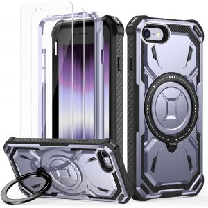 Maa-Coque Iphone Se 2022/2020, Coque Iphone 8/7 Avec 2 Verre Trempé, Antichoc Étui De Militaire Protection, Anneau Support Renforcée Armure Coque Pour Iphone Se 2022/Se 2020/8/7, Violet - Neuf