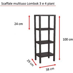 Etagere Plastique de 3 Niveaux | R&eacute;sistance &agrave; l'Humidit&eacute; | Inclut Fixation avec Vis et Compatible avec Syst&egrave;me Quick Fix | Int&eacute;rieur et Ext&eacute;rieur | Charge jusqu&iquest;&agrave; 30kg &iquest; Mod&egrave;le Lombok &iquest; Marron - Neuf