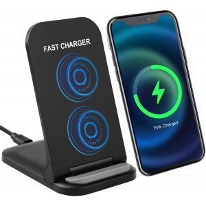 KALANKA-Chargeur sans Fil Rapide 15W Pliable Portable&iquest;Station de Charge Rapide &agrave; Double Bobine pour iPhone 17/16/15/14/13 Pro Max, Compatible avec Samsung S25 S24, Google Pixel, Support de Recharge W - Neuf