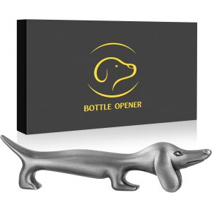 Mevronisshop-Wiener D&eacute;capsuleur De Bi&egrave;re En Forme De Teckel, Repose-Outils Pour Chien, Couteau, Baguettes, Cuill&egrave;re, Cadeau De Bi&egrave;re, Cadeau Pour Femmes, Hommes, Amoureux Des Chiens, Teckel Argent&eacute; - Neuf