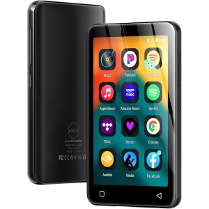 CHECARZHN--NO1-80Go Lecteur Mp3 Avec Bluetooth Et Wifi, Lecteur De Musique Mp3 Et Mp4 Ave Spotify,Spotify Kids, Tidal, Deezer, Lecteur Vidéo À Écran Tactile 4 Pouces (Gris) - Neuf
