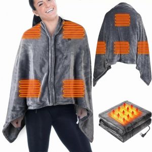 Couverture Chauffante Usb, Poncho/Ch&acirc;le/Plaid Avec Fermeture &Eacute;clair - Neuf
