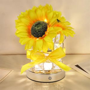 Subzonal-Lampe Fleur De Tournesol, Lampe Tactile Rechargeable Veilleuse Led De Chevet 3 Couleurs &Agrave; Intensit&eacute; Variable, Pour Festival, Restaurant, Chambre, Bar, Caf&eacute;, Cadeau D'anniversaire (A) - Neuf