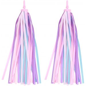 Kal-1 Paire Accessoire Velo Enfant Rubans Décoratifs Pour Guidon De Vélo Et Trottinette Enfant Franges Colorées En Pvc Et Polyester Résistantes Et Faciles À Installer Pour Tous Types De Vélos Enfants - Neuf
