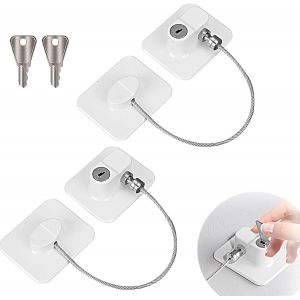 Kalanka-2 Pièces Bloque Porte Avec 2 Clés Frigo Securite Placard Serrure Placard Sécurité Enfant Verrou De Sécurité D'armoire Pour Placard Verrou Sans Percer Pour Réfrigérateur, Lave-Linge, Armoire(B - Neuf