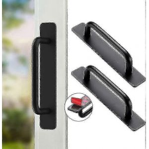 Poignée de meuble autocollante 2 pièces,poignées en aluminium,poignées de porte coulissantes,pour meubles cuisine armoire chambre,147mm (noir) P20250110246 - Neuf