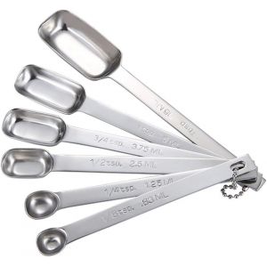 Lot De 6 Cuillères À Mesurer, Cuillères À Mesurer En Acier Inoxydable, Cuillères À Mesurer À Long Manche, Cuillère À Soupe En Métal - Neuf