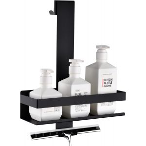 Etagere Douche Suspendue, Double Couche Support de Douche Suspendu en Acier Inoxydable, Panier de Douche Suspendu en Noir Mat, &eacute;tag&egrave;re de Douche Suspendue en Verre pour Salle de Douche - Neuf
