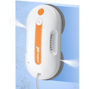 NouvelHorizonstore-Lite Robot Laveur de Vitre,5300Pa Robot Lave Vitre avec Essuyage sous Pression Jet d'eau Double Disque de Nettoyage &agrave; Haute Couverture D&eacute;tection des Contours Plan de Parcours Intel - Neuf