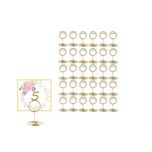 Lot de 30 porte-cartes de table en m&eacute;tal pour marque-places, menus, photos, d&eacute;corations de mariage et de f&ecirc;te - Neuf