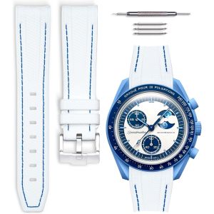 Kal-Bracelet De Montre Caoutchouc Compatible Avec Omega X Swatch Moonswatch 20mm - Neuf