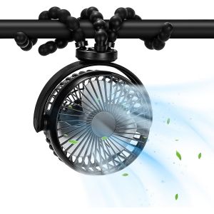 KALANKA-Ventilateur De Poussette, Ventilateur Portable 40 Heures, Petit Ventilateur Pivotant à 360°, Ventilateur De Bureau 5200Mah Pour Chambre à Coucher, SièGe De Voiture, Berceau, Tapis Roulant, Vo - Neuf