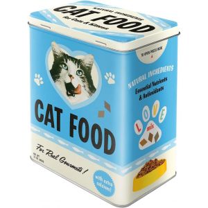 Boîte Rétro L,Cat Food Mix-Idée De Cadeau Pour Propriétaires De Chats,Grande Récipient Métallique,Design Vintage,3 L - Neuf
