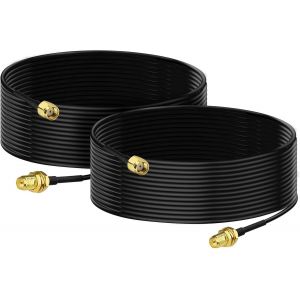 Cable RP-SMA Rallonge Antenne WiFi 5m Adaptateur de RP-SMA Mâle à Femelle RG174 pour Extension Telesurveillance Routeur WiFi Caméra IP Carte Réseau sans Fil Mini PCI Express PCIE,2-Paquet - Neuf