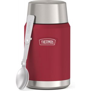 Jexnovashop-Thermos Icon Food Jar - R&eacute;cipient Alimentaire De 0,71 L - Double Paroi En Acier Inoxydable 18/8 - Garde Au Chaud Et Au Froid - Avec Cuill&egrave;re Pliable - Fond Antid&eacute;rapant - Enti&egrave;rement &Eacute;tan - Neuf