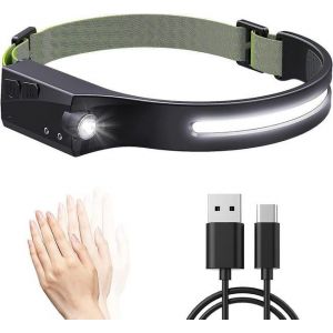 Lampe Frontale Led Rechargeable Usb 600 Lumens ¿ Légère, Étanche, Détecteur De Mouvement, 5 Modes, Sangle Réglable Pour Les Aventures En Plein Air - Neuf