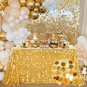 Chenquansarl-Nappe À Paillettes Dorées 127 X 259 Cm - Collection Premium - Nappe À Paillettes Métalliques Scintillantes Pour Mariage, Fête D'anniversaire, Fête Prénatale - Neuf