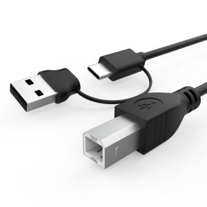 Tye-Câble D'imprimante Usb A/C Vers Usb B Pour Scanner Haute Vitesse Compatible Avec Iphone, Macbook Pro, Ordinateur Portable, Hp, Canon, Dell, Samsung, Epson Brother, Câble De Contrôleur Midi Usb C - Neuf