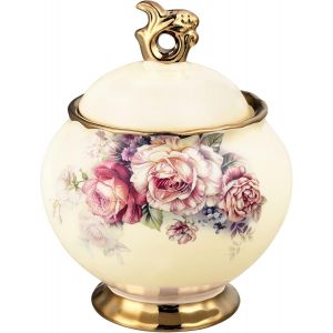 Sucrier En Porcelaine Style Royal 340 Ml Avec Couvercle - Neuf