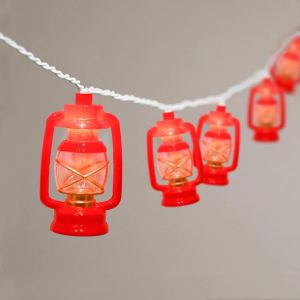 Guirlande Lumineuse De Noël Rouge Au Kérosène, 3 M, Décorations De Noël Avec 20 Mini-Lampes Rouges Au Kérosène, Lanterne Rouge Vintage Pour Extérieur, Chambre, Camping, Mariage, Jardin, Vacances - Neuf