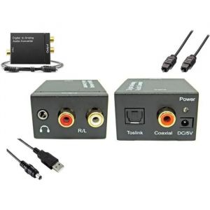 Convertisseur Audio Numérique - Non spécifié - SPDIF - RCA & 3,5 mm Jack - Noir - Audio Analogique - Neuf