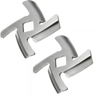 ChenQuanSarl-Lame Hachoir A Viande En Acier Inoxydable, Lame Pour Hachoir A Viande, Lame Pour Hachoir Porkert Numero 5 Pour Hachoirs À Viande, Rechange De Hachoir Viande Professionnel (Argent/2 Piece - Neuf