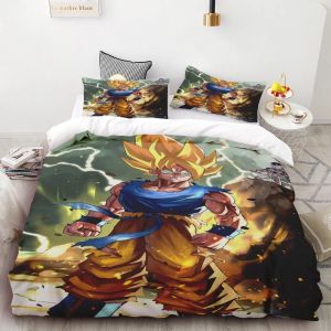 Housse De Couette Japonaise Anime Dragon Ball Son Goku Parure De Lit Pour Enfants Dessin Anime Enfants Gar&ccedil;on Chambre Simple Queen King Size Cadeau - Neuf