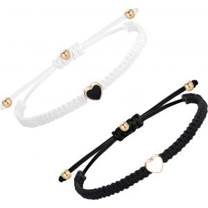 Kalsw-Lot De 2 Bracelets D'amitié Pour Femme-Bracelets D'amitié Assortis-Cordon Réglable-Bracelet D'amitié-Bracelet Tressé À La Main,Multicolore,L - Neuf
