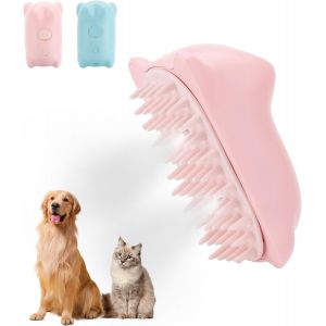 Brosse &Agrave; Vapeur 3-En-1 Pour Chiens Et Chats - Peigne De Toilettage Et D'&eacute;pilation - 2 Sprays (Rose)[Z224] - Neuf