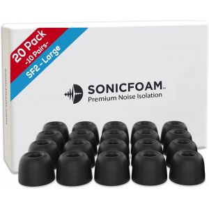 KALANKA-Lot de 20 embouts en mousse &agrave; m&eacute;moire de forme u2013 Isolation acoustique de qualit&eacute; sup&eacute;rieure u2013 Embouts de rechange en mousse pour &eacute;couteurs intra-auriculaires (SF2 L, noir) - Neuf