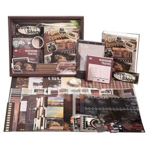 Album Photo Scrapbook Fournitures Kit,Esth&eacute;tique Vintage Junk Journal Grand Papier De Scrapbooking,Autocollant - Neuf