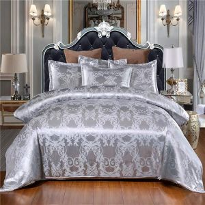 Parure De Lit Jacquard, Housse De Couette Au Motif Baroque, Aspect Romantique, Parure De Lit Satin&iquest;&iquest;E Avec Fermeture &iquest;&iquest;Clair (Grey, X Cm) - Neuf