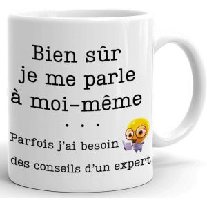 Eryi-Tasse-Mug Humour Drôle -Bien Sûr Je Me Parle À Moi-Même - Idée Cadeau Rigolo Humour Amusant - Neuf