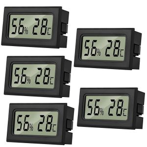 5pcs Thermometre Intérieur Hygromètre Intérieur Mini Thermometre, Reptiles Hygromètre Digital, Température Humidité Mesure Pour Bureau Cuisine Humidors Incubateurs - Neuf