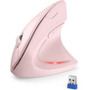 Souris Verticale, 4800 Dpi Souris Sans Fil Ergonomique, Protège Le Bras, Souris Sans Fil 6 Boutons Pour Pc, Ordinateur Portable, Mac, Rose[COM912847] - Neuf